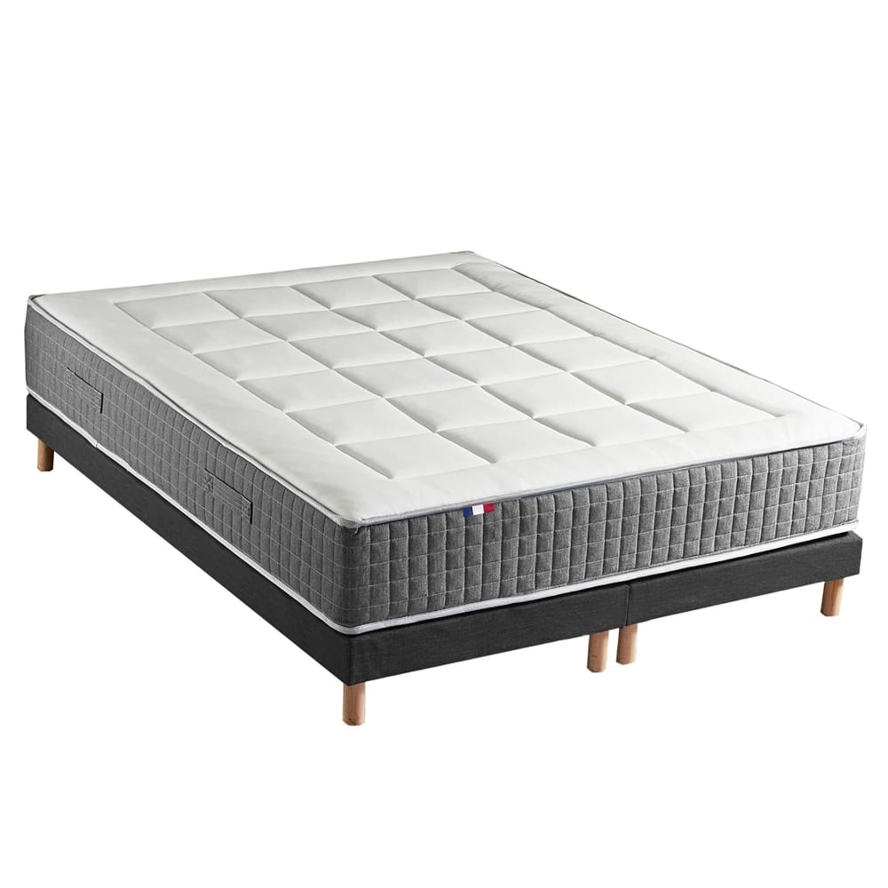 Ensemble matelas ressort 7 zones et sommier 2x90x200