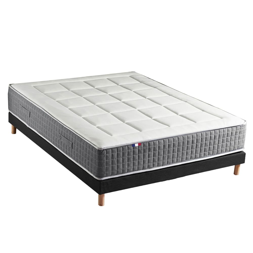 Ensemble matelas ressort 7 zones et sommier 140x190