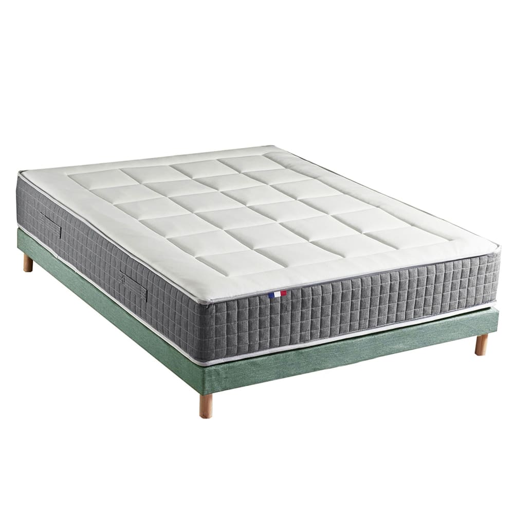 Ensemble matelas ressort 7 zones et sommier 160x200