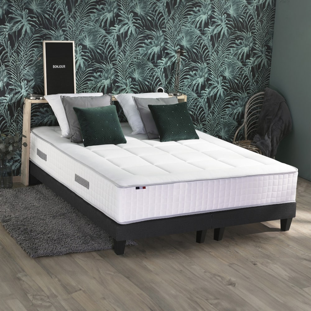 Matelas hybride 7 zones mémoire de forme sommier 2x80x200