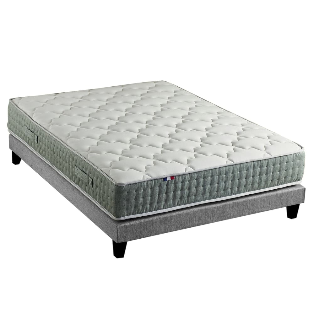 Ensemble matelas ressort 7 zones face hiver/eté 160x200 gris - Maisons du Monde