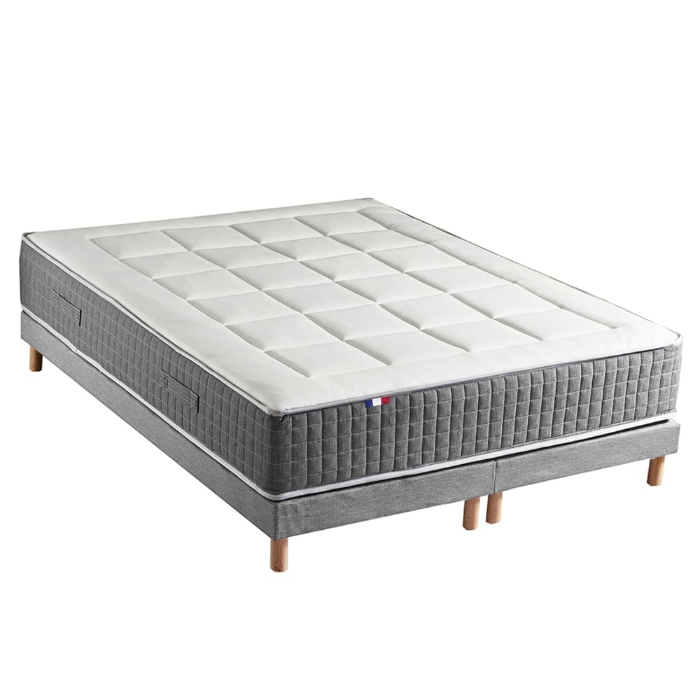 Ensemble matelas ressort 7 zones et sommier 2x80x200