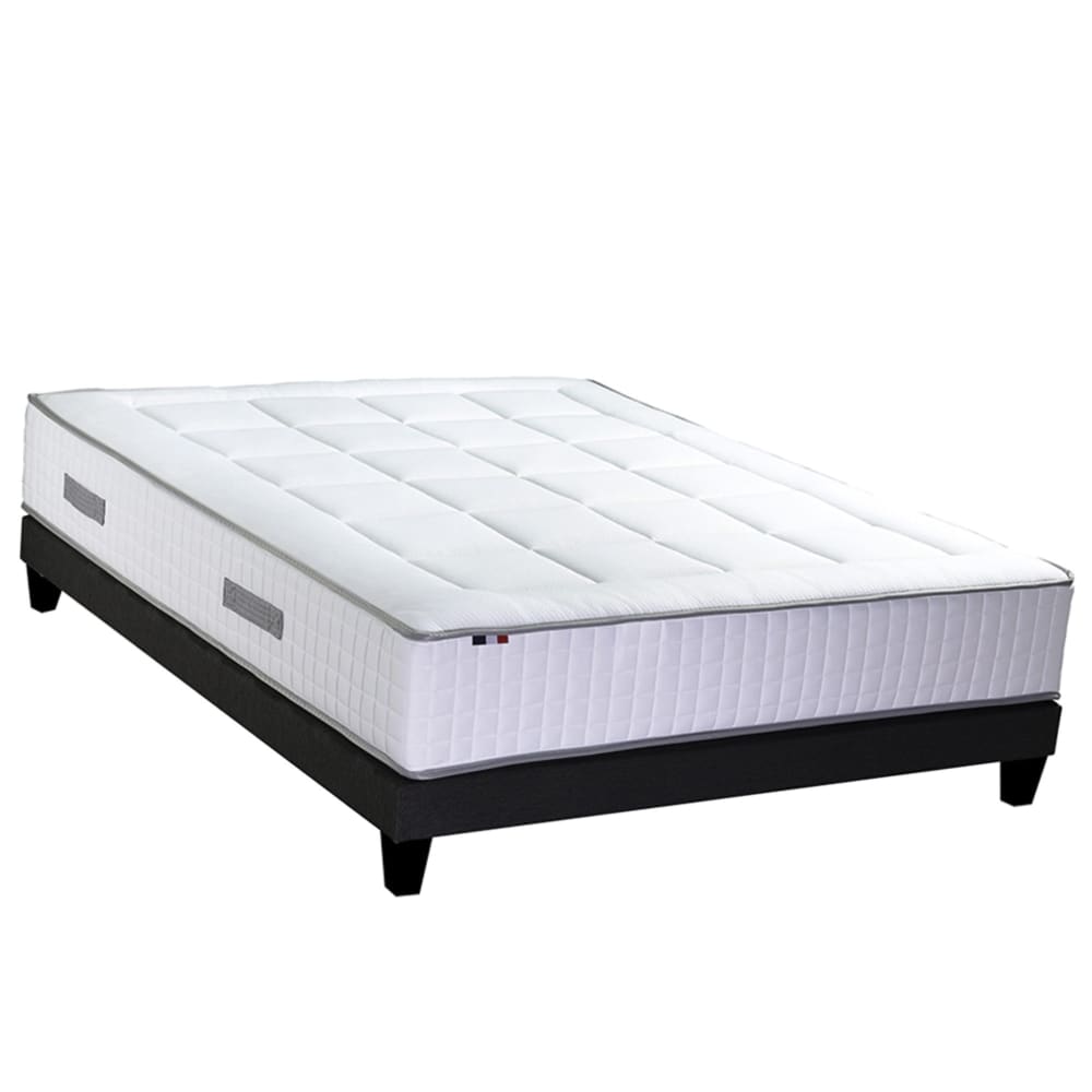 Ensemble matelas ressort 7 zones et mémoire forme sommier 140x190