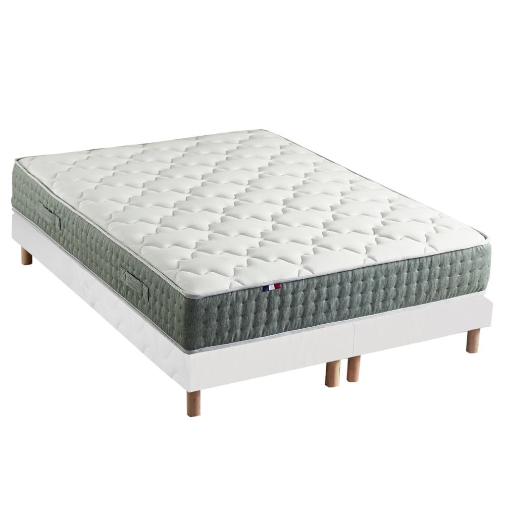 Ensemble matelas ressort 7 zones face hiver/eté différente 2x80x200