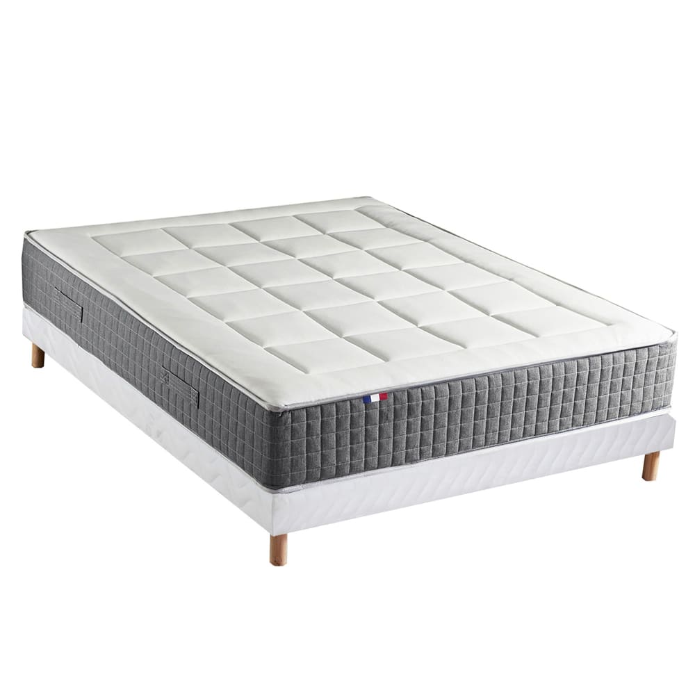 Ensemble matelas ressort 7 zones et sommier 140x190