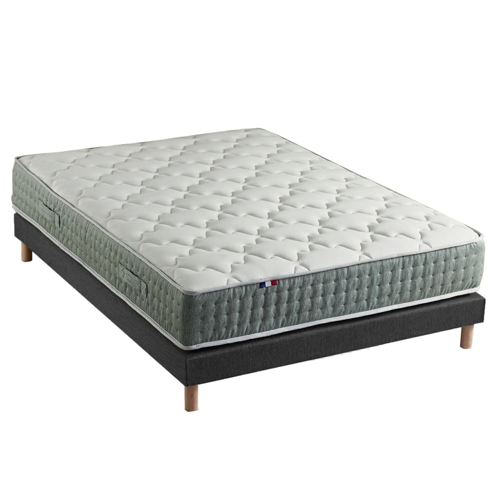 Ensemble matelas ressort 7 zones face hiver/eté 160 x 200 noir - Maisons du Monde