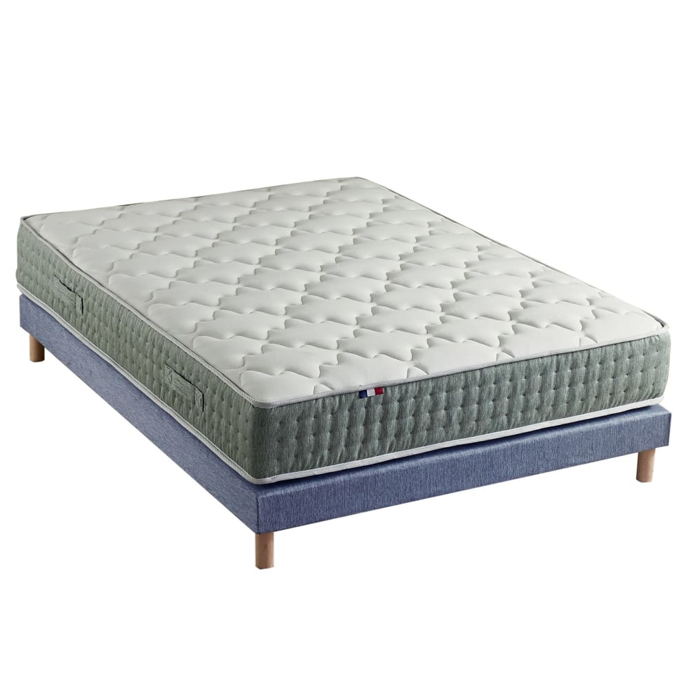 Ensemble matelas ressort 7 zones face hiver/eté différente 160x200