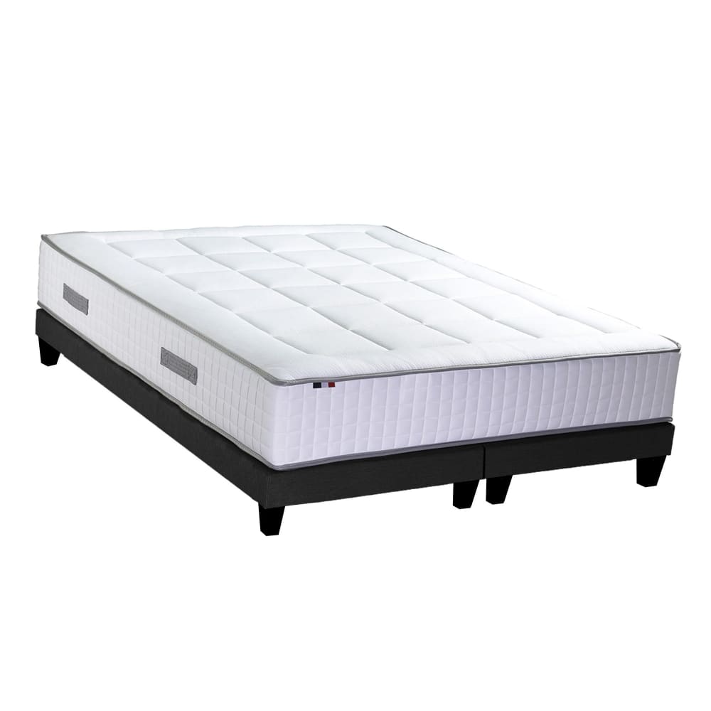 Ensemble matelas ressorts 7 zones sommier 2x80x200