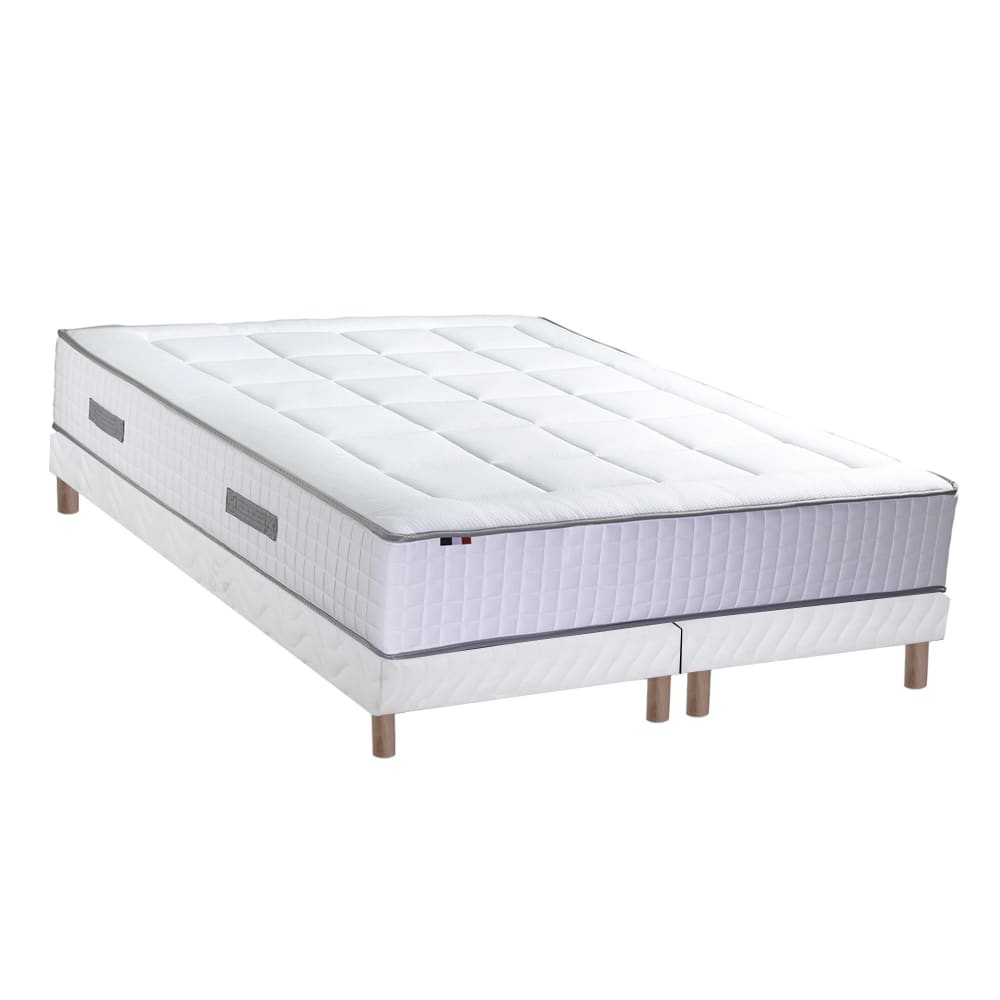 Ensemble matelas ressorts 7 zones sommier 2x90x200