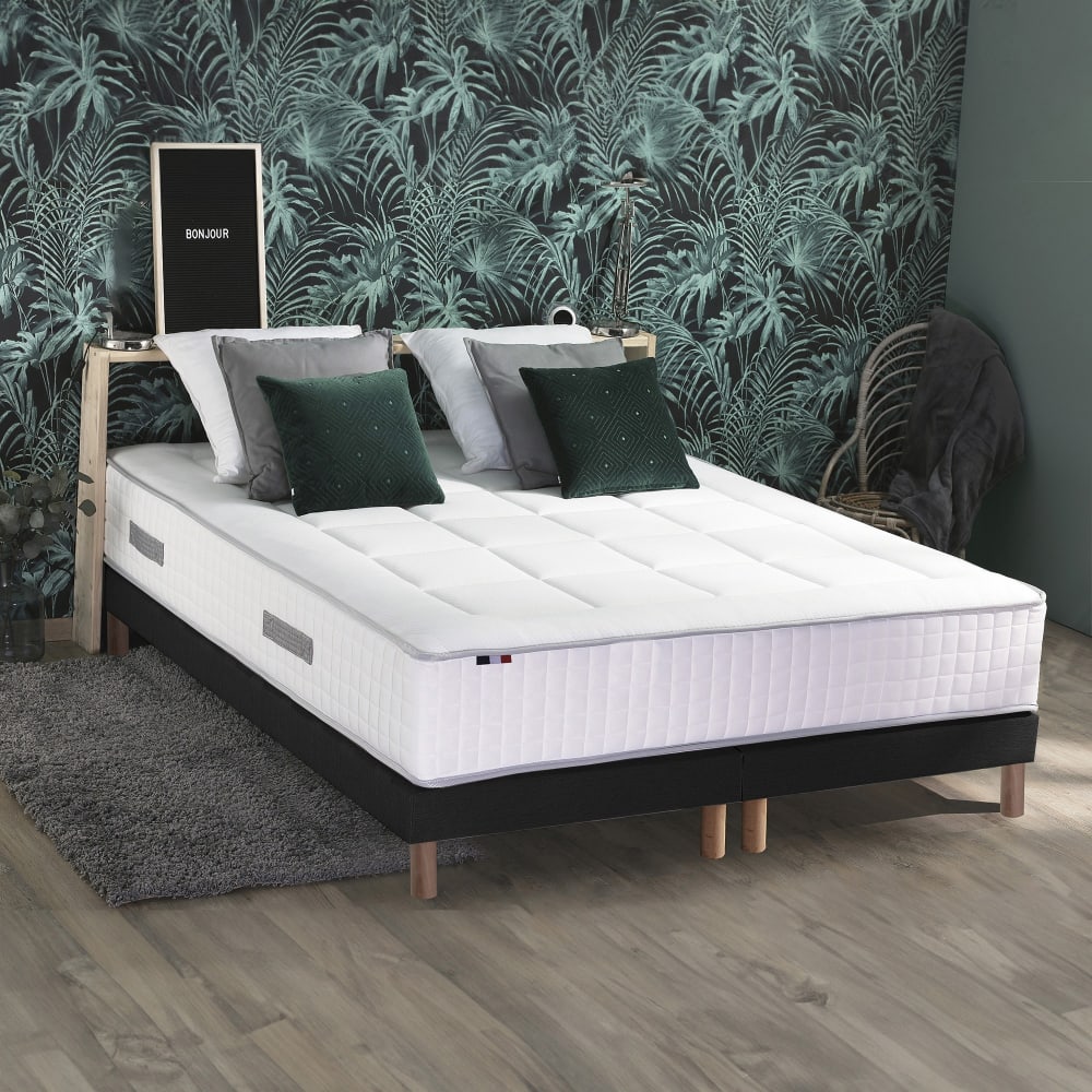 Matelas ressorts 7 zones + sommier palacio 2 160x200 noir