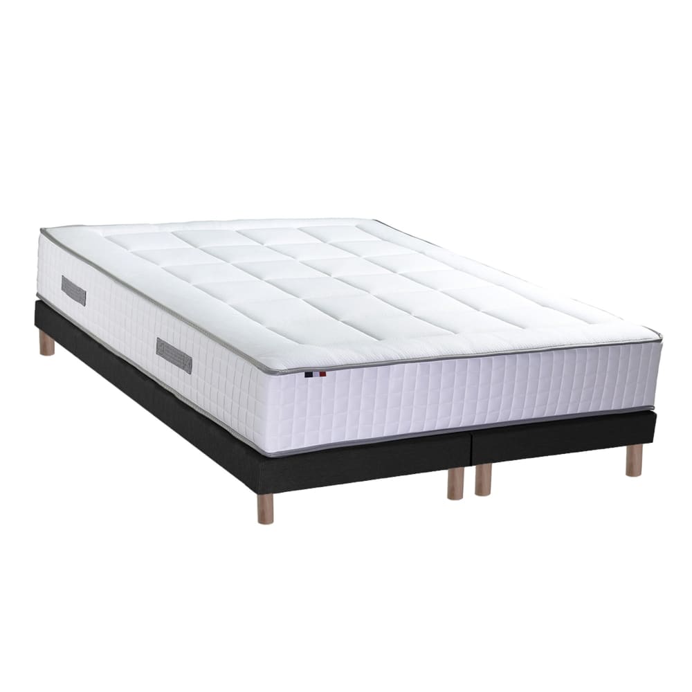 Ensemble matelas ressort 7 zones et mémoire forme sommier 2x90x200