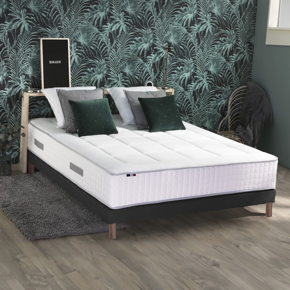 Matelas ressorts 7 zones + sommier palacio 2 160 x 200 noir