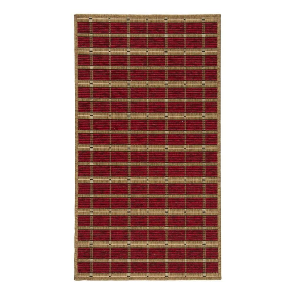Tapis tissé à rayures rouge 60x110