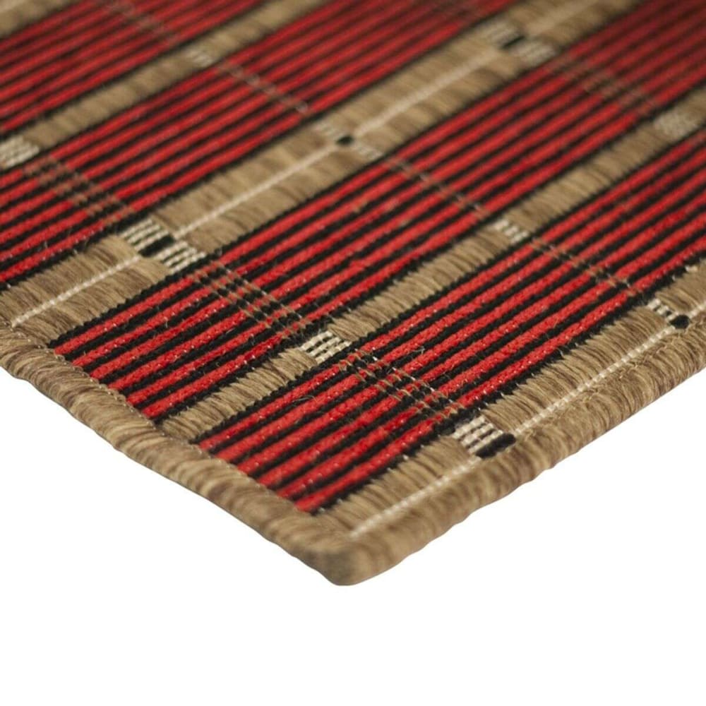 Tapis tissé à rayures rouge 60x110 — vue 3