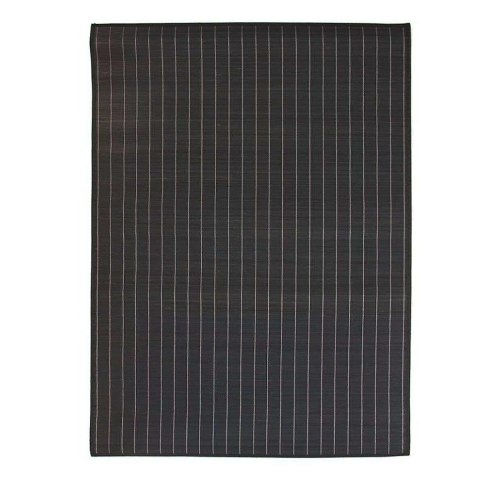 Tapis en bambou avec ganse noir 60x90