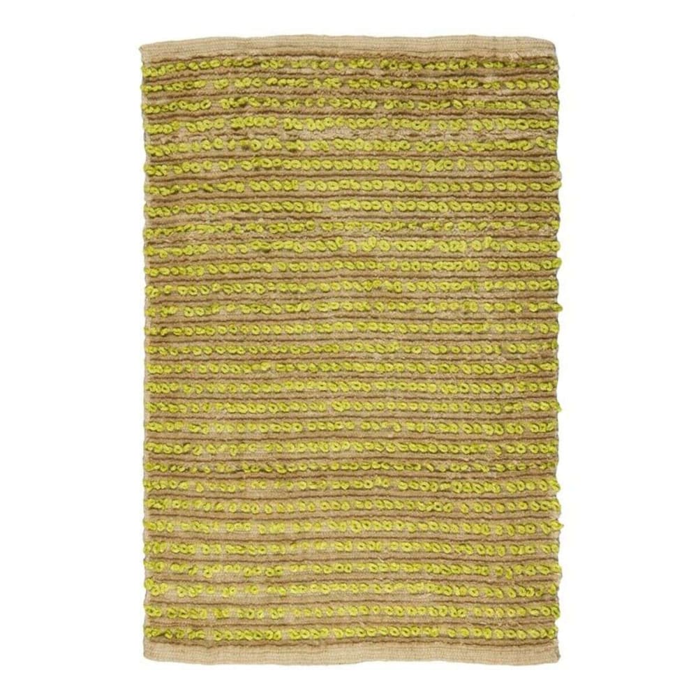 Teppich aus Jute und Baumwolle in Beige und Anisgrün 60x90 cm -