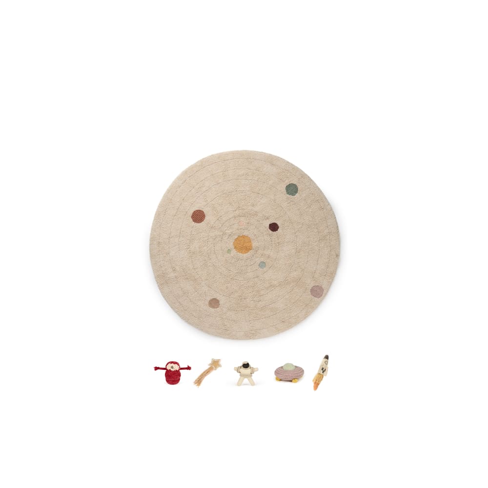 Lorena Canals Waschbarer Spielteppich Sonnensystem BEIGE BAUMWOLLE Kinder