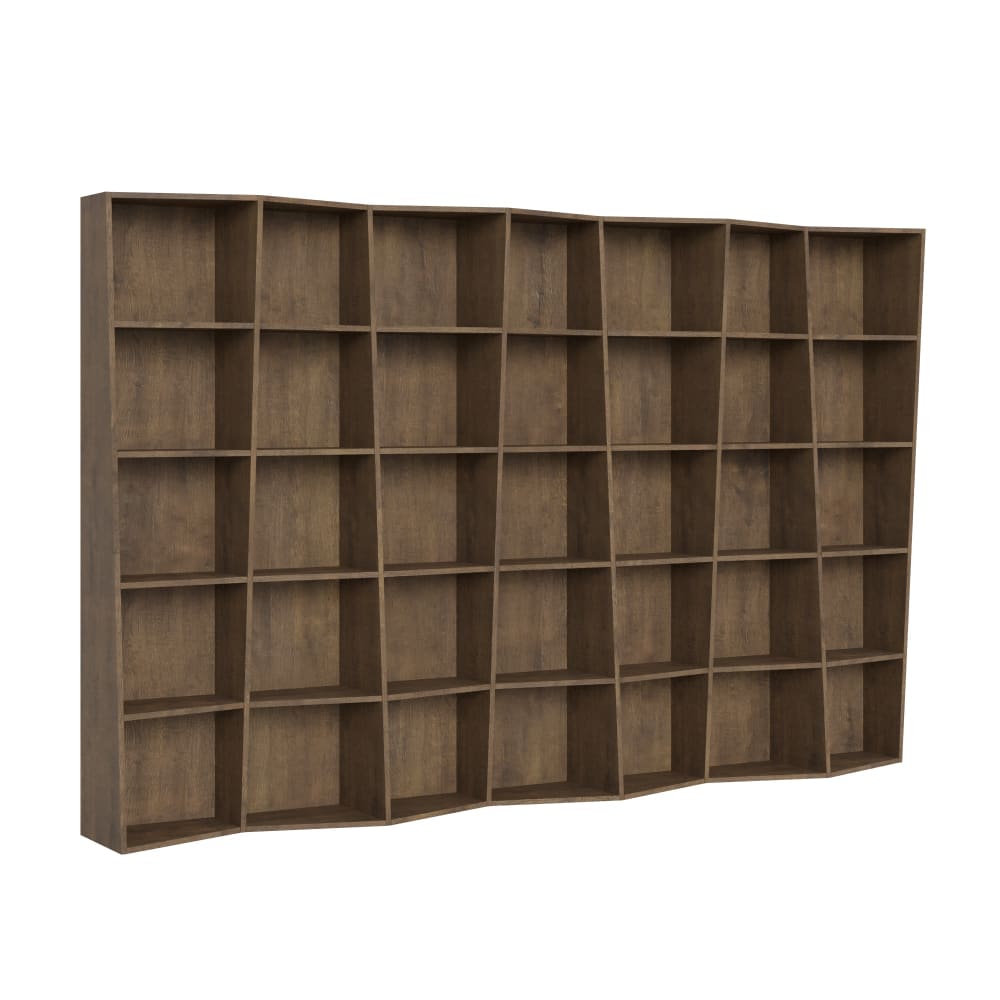Itamoby Modernes Bücherregal Trek 7 Module Nussbaum style modern Braun Spanplatte