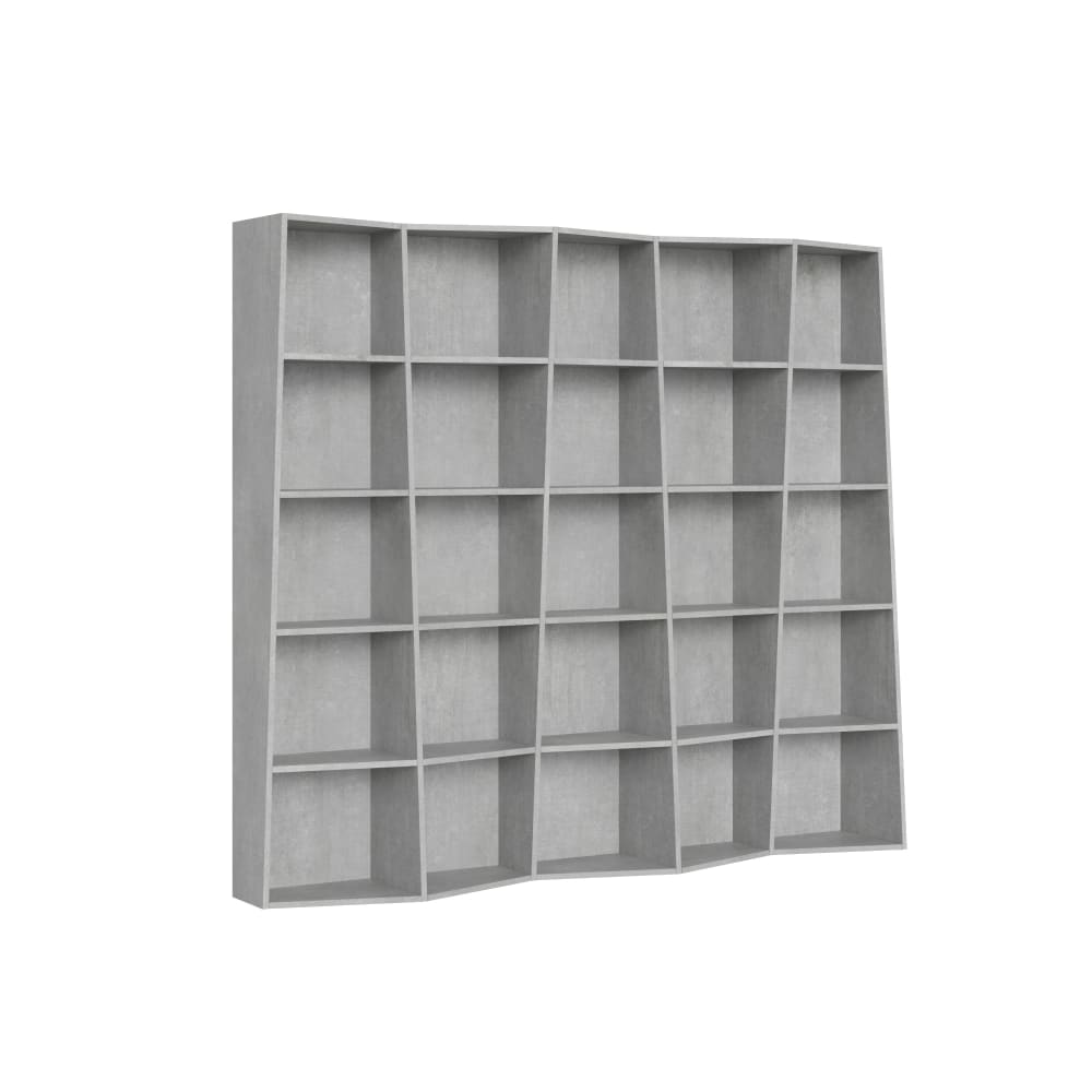 Itamoby Modernes Bücherregal 5 Module Zement style modern Grau Spanplatte