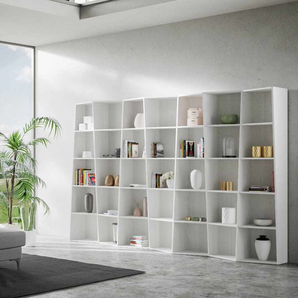 Modernes Bücherregal 7 Module Esche weiß - Maisons Du Monde
