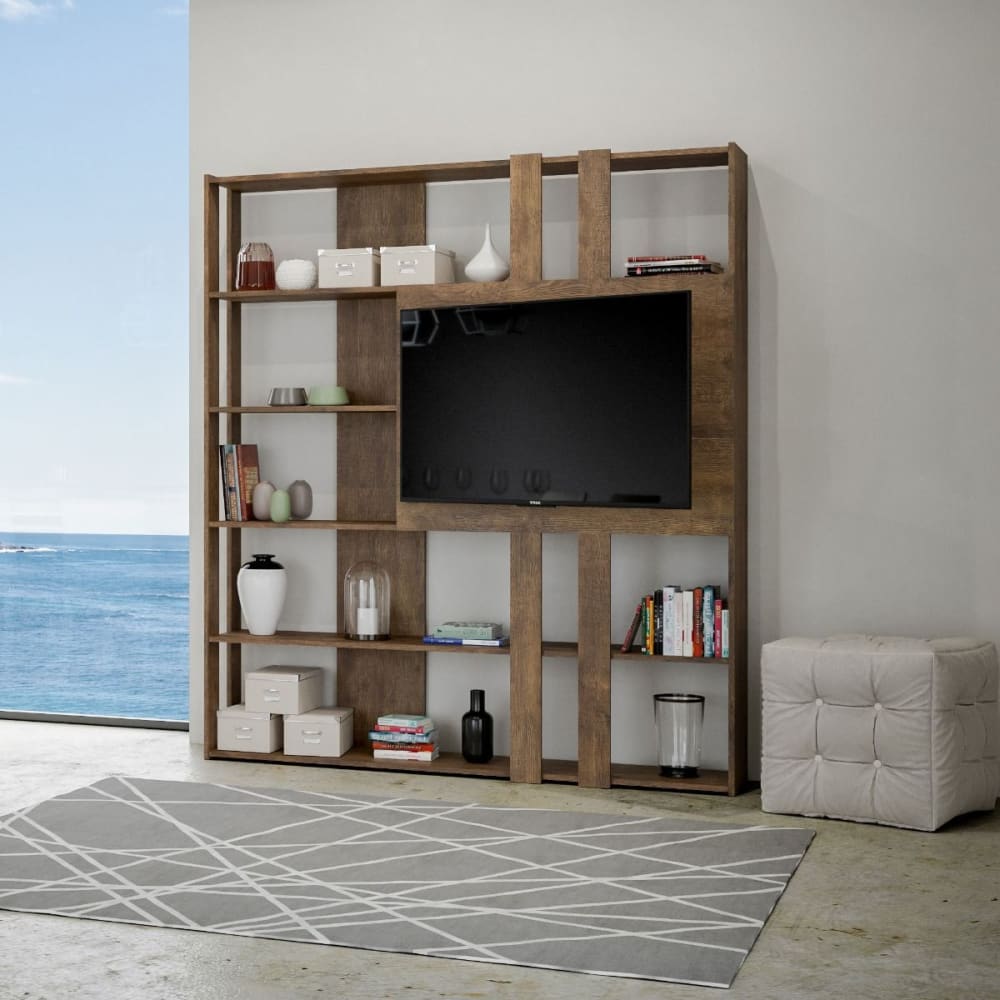 Bücherregal Kato L mit TV-Paneel Nussbaum - Maisons Du Monde