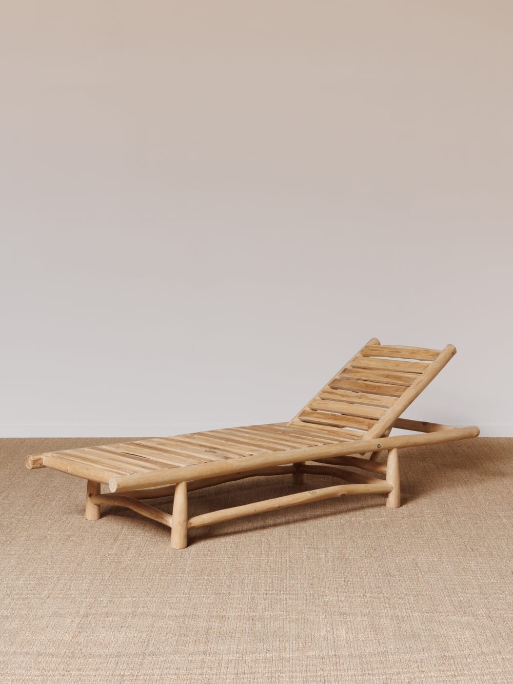 Chaise longue en teck beige - Maisons du Monde