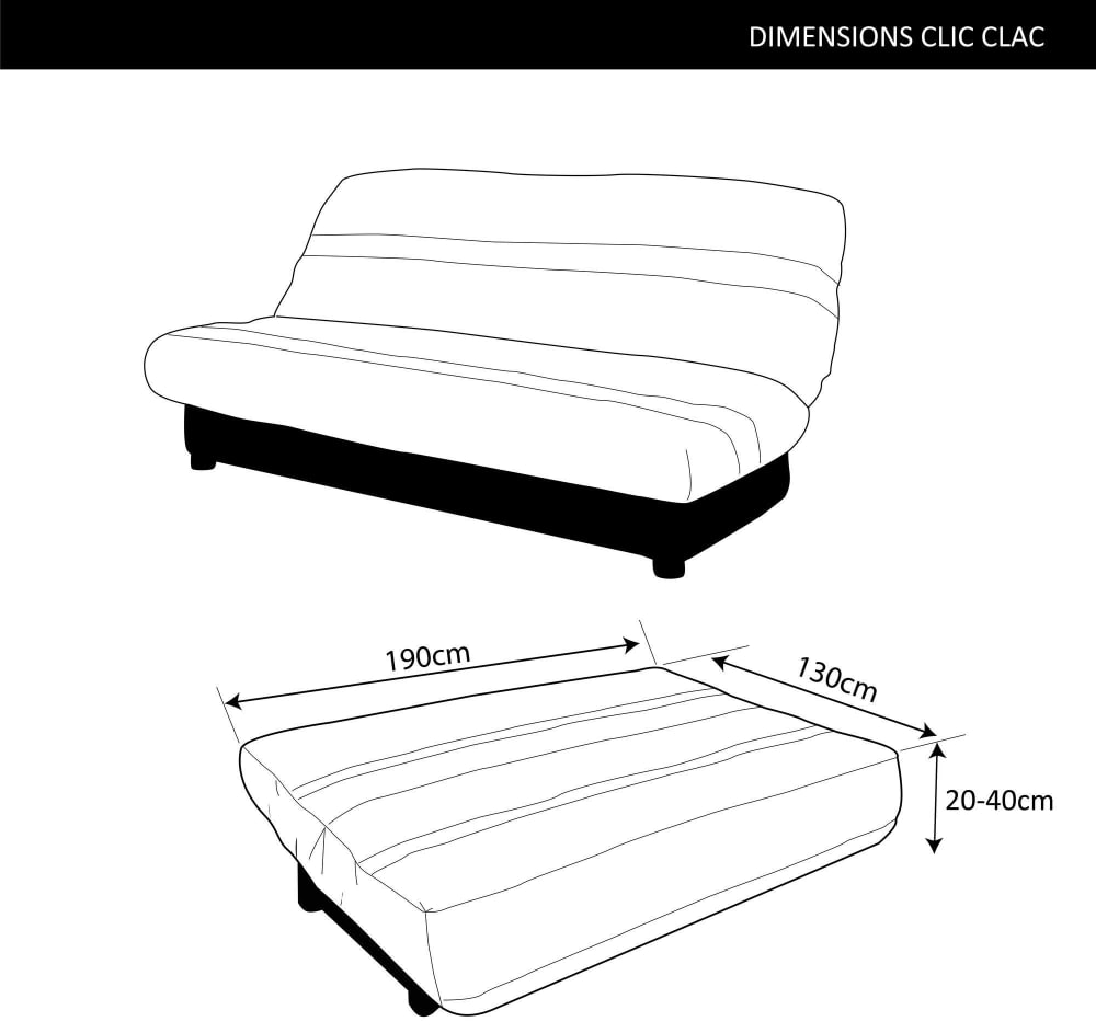 Housse de clic-clac en coton rouge 130 x 190 cm - Maisons du Monde