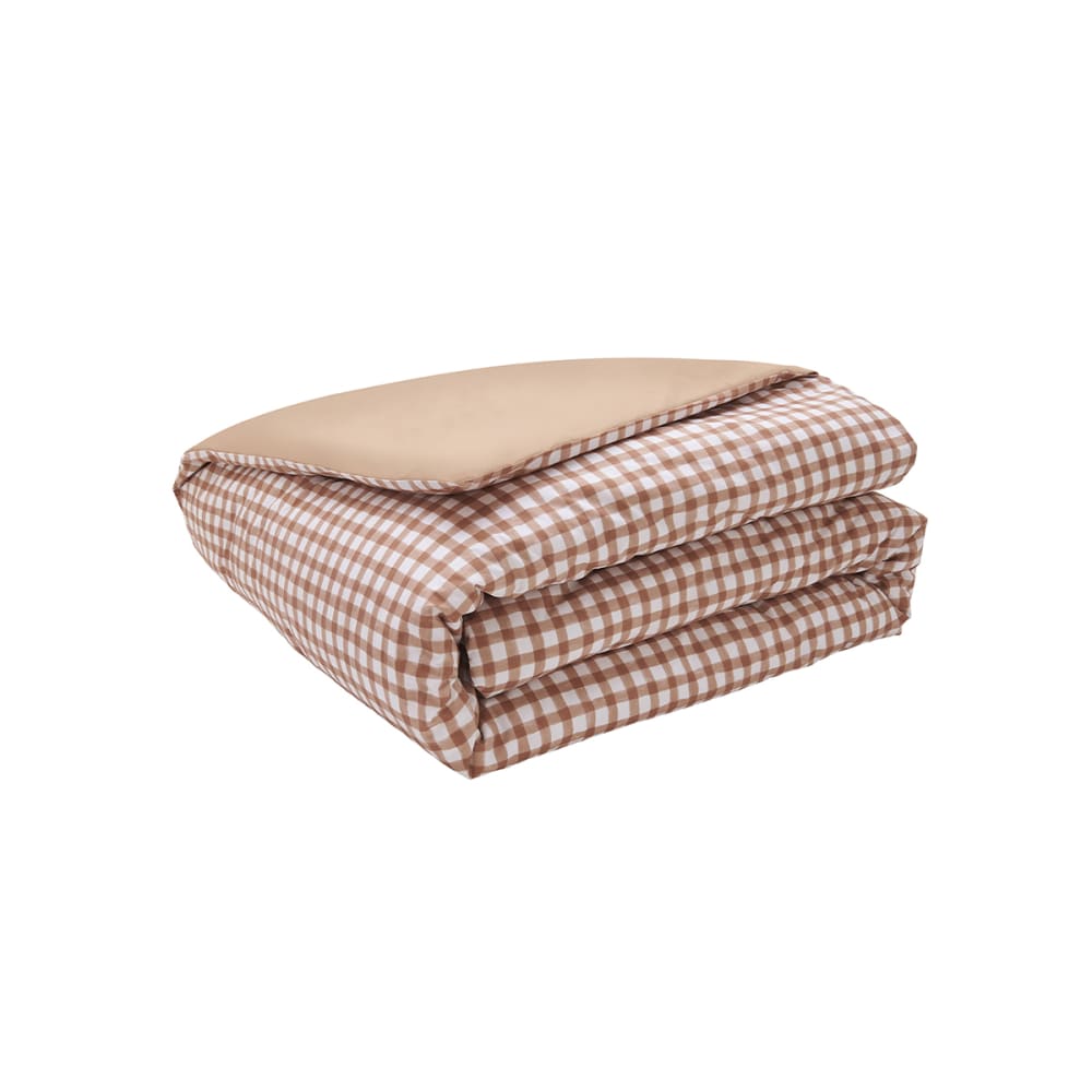 Parure de lit en percale de coton beige dune 260x240