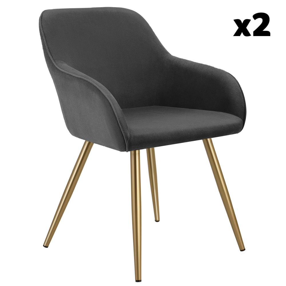 Lot de 2 chaises en velours - forme