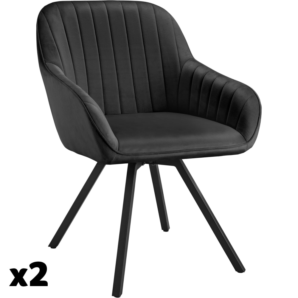 Lot 2 chaises pivotantes - noires