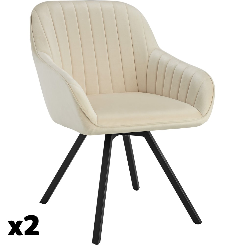 Lot 2 chaises pivotantes - accoudoirs