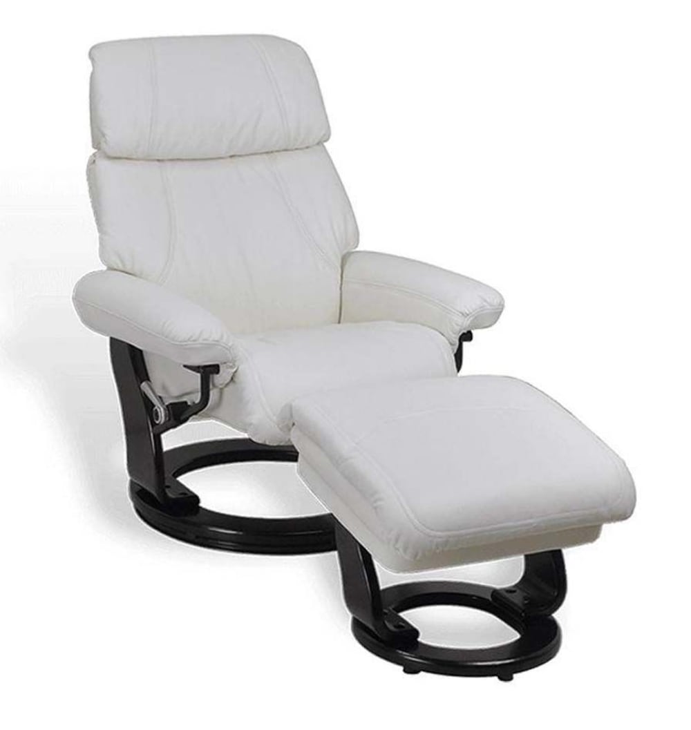 Fauteuil relax confortable en cuir blanc