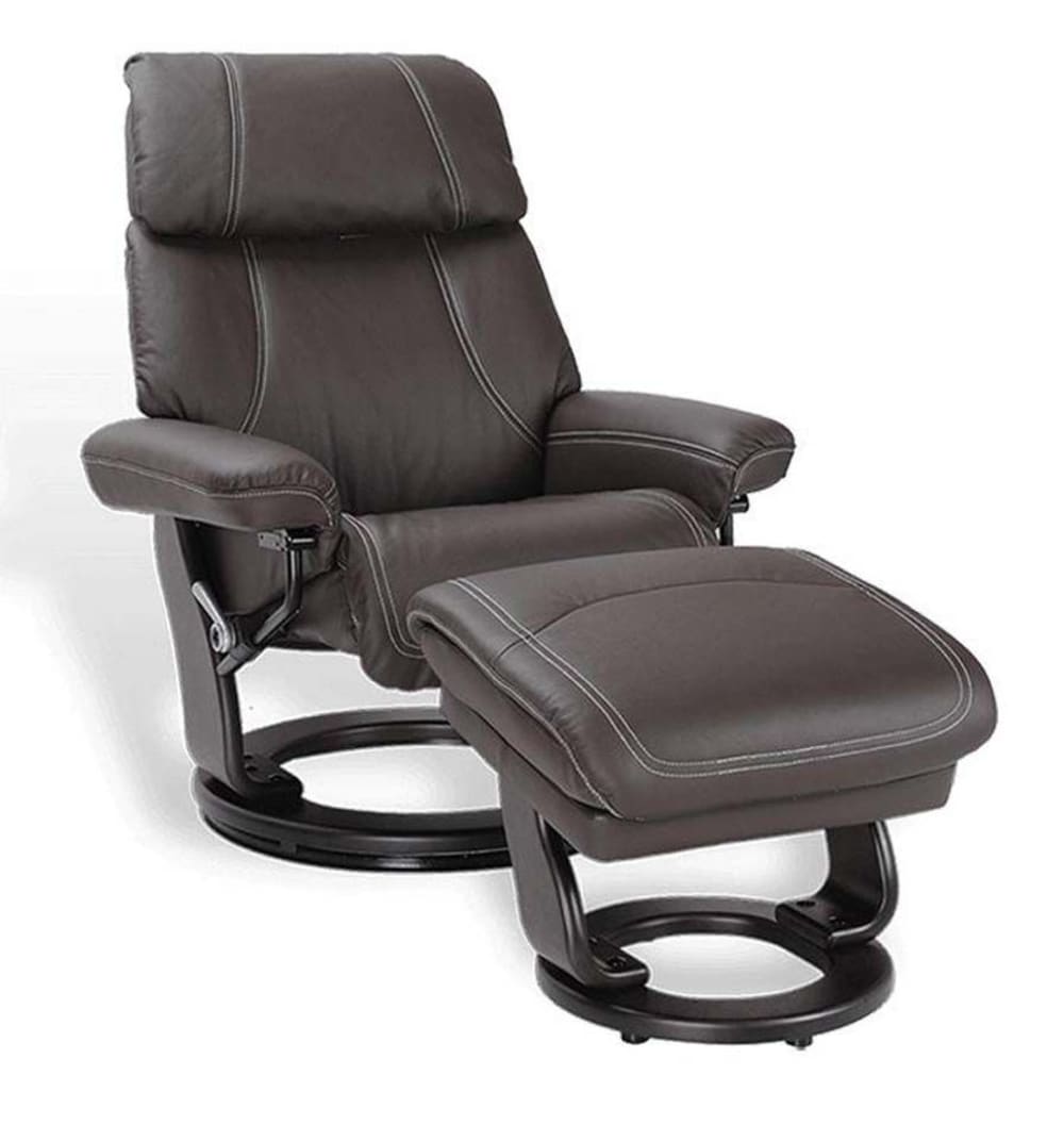 Fauteuil relax confortable en cuir marron