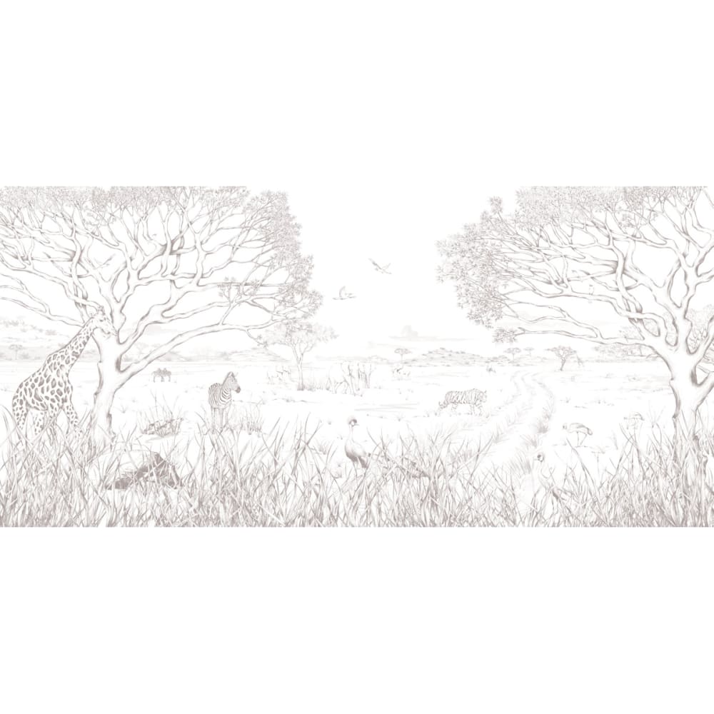 Panorama-Vliestapete Reise nach Tansania, Hellgrau 450 x 250 -