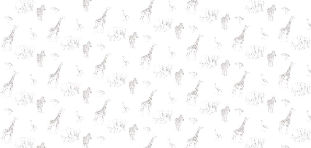 Vliestapete Motiv Tiere der Savanne, Hellgrau 150 x 250cm -