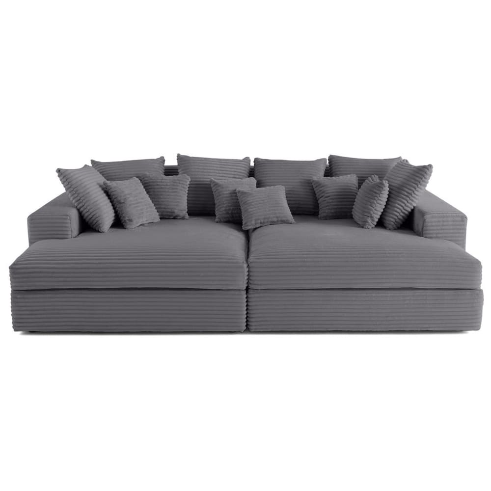 Canapé droit 4 places en  gris