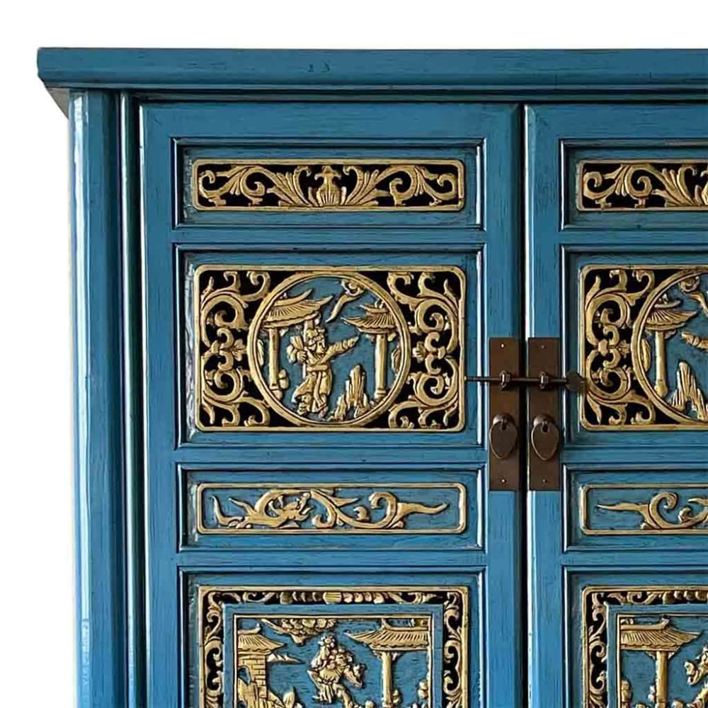 Holzschrank, 100x43x170h cm, Blauer - Maisons Du Monde