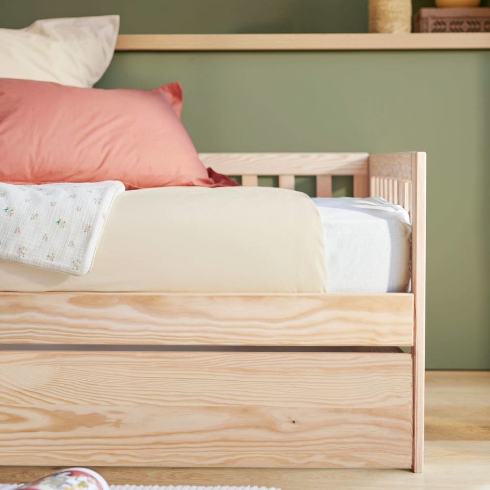 Lit en bois massif brut 90x190 cm (CAMIF) - Image 2