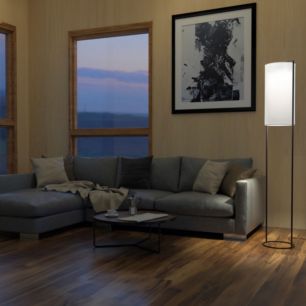 Lampadaire en métal noir, H: 164cm — vue 3