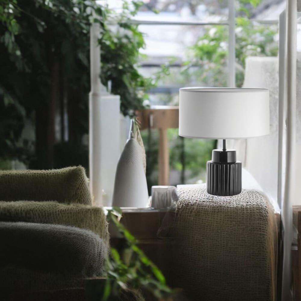 Lampe à poser en céramique, gris H : 46cm — vue 3