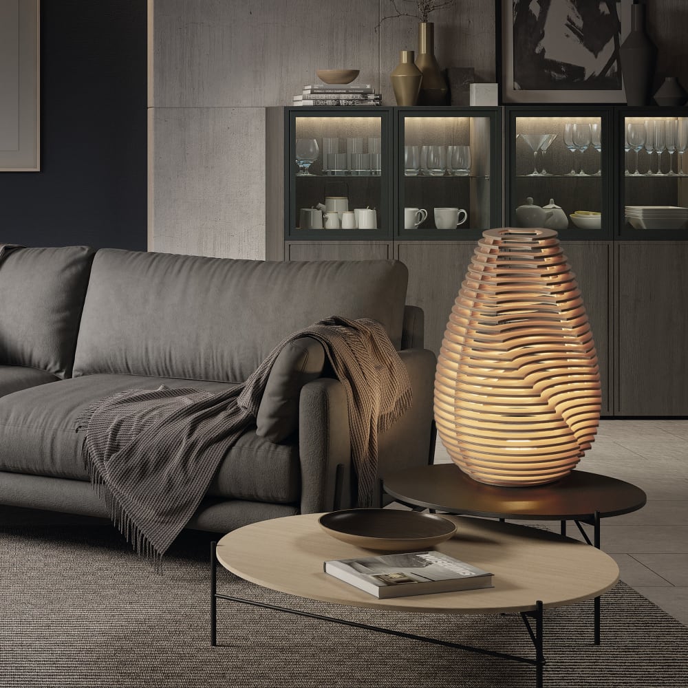 Lampe à poser en bois, marron H : 64cm - Maisons du Monde