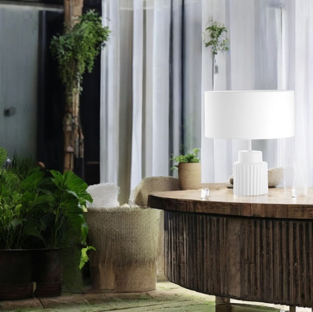 Lampe à poser en céramique, blanc H : 46cm — vue 3