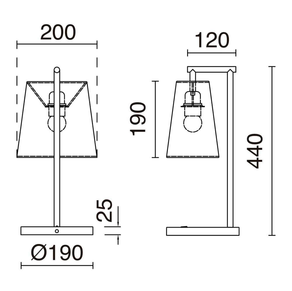 Lampe à poser en métal, noir H : 44cm — vue 4