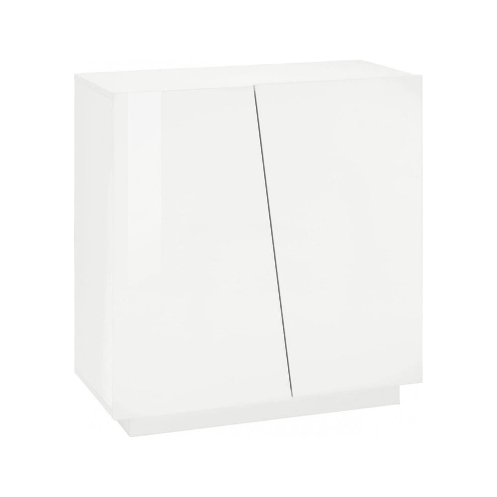 Dmora Schuhschrank Hochglanz weiß Holzeffekt 80x38h86 cm style modern - Holz