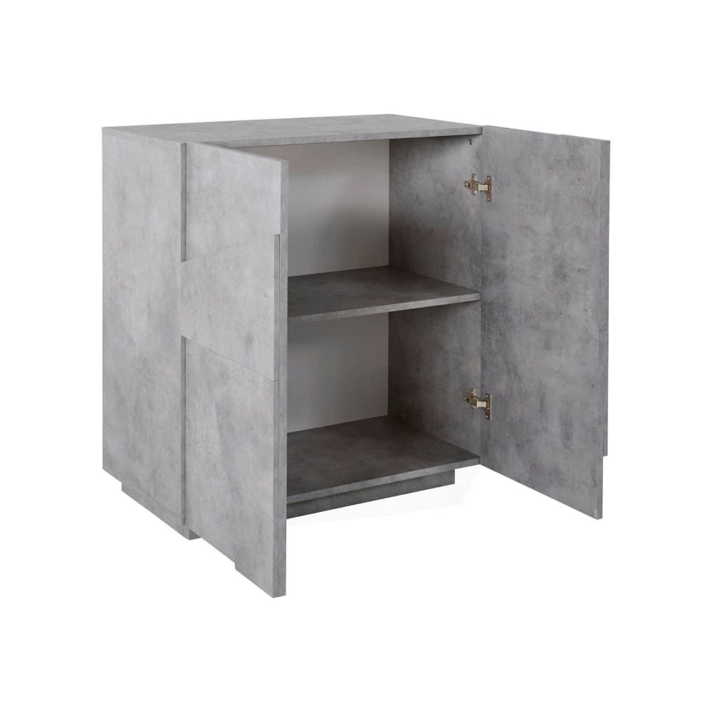 Dmora Sideboard aus Zement mit Holzeffekt 81x44h86 cm style modern Grau Holz