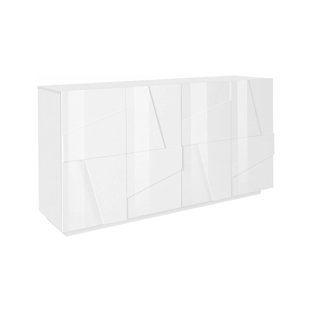 Buffet effet bois blanc brillant 162x44h86 cm