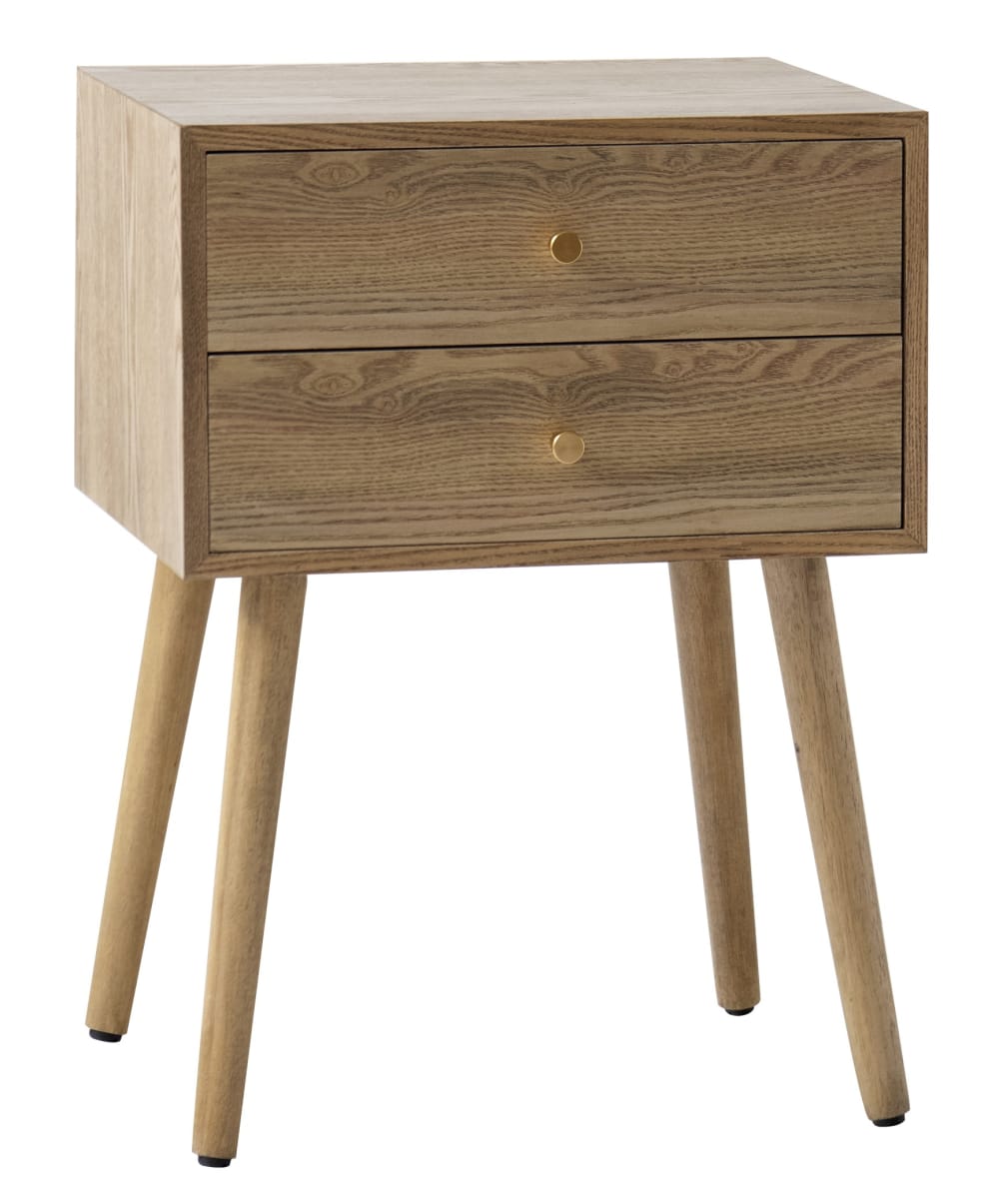Table de chevet 2 tiroirs en bois naturel - Maisons du Monde