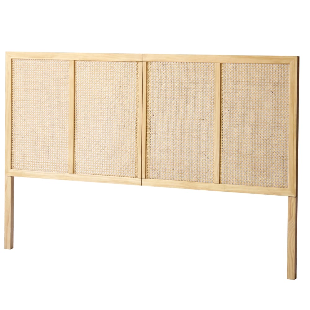 Tête de lit 160 en bois et rotin