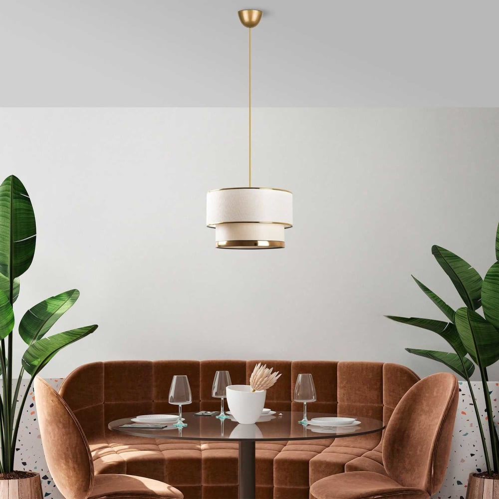 Suspension blanche et or - Maisons du Monde