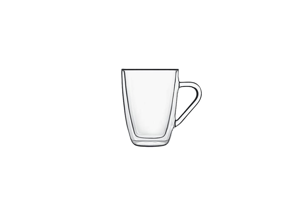 Lot de 2 Tasses à café en Verre double paroi, transparent, 32 cl